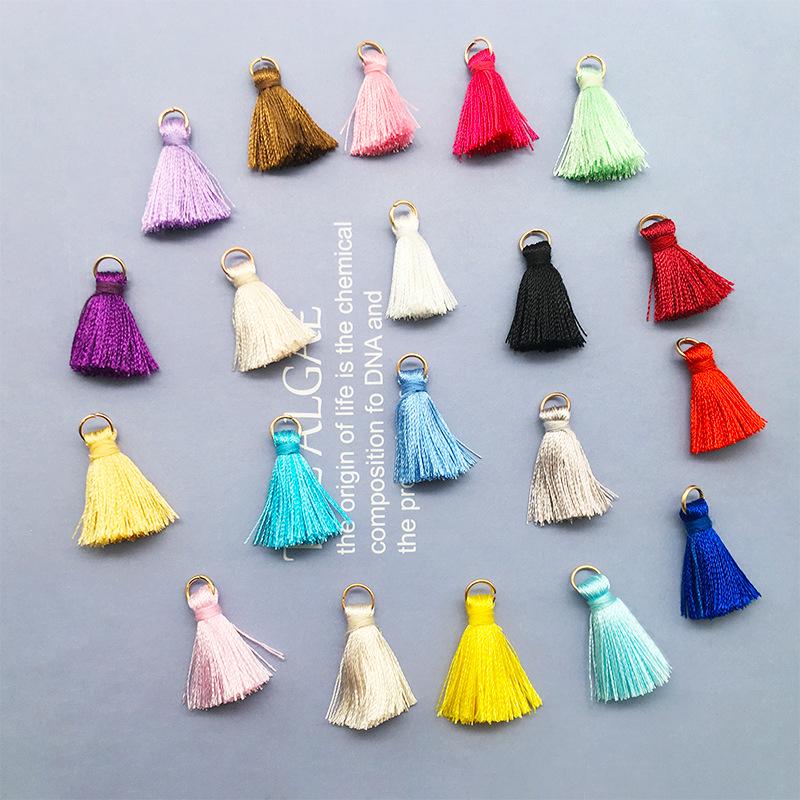 Colorful Silk Thread Tassel Pendant - 2.3 Cm Small Hanging Loop for Clothing & Crafts