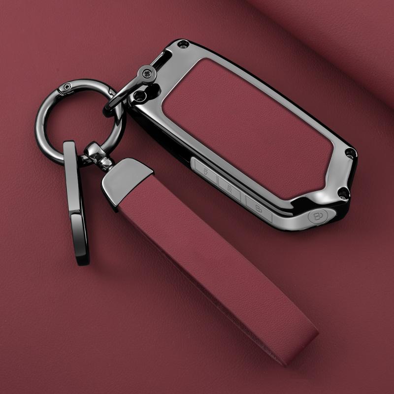4 Button Car Smart Key Cover For Kia K900 Stinger Key Fob Zinc Alloy Leather Car Key Fob Case Protector