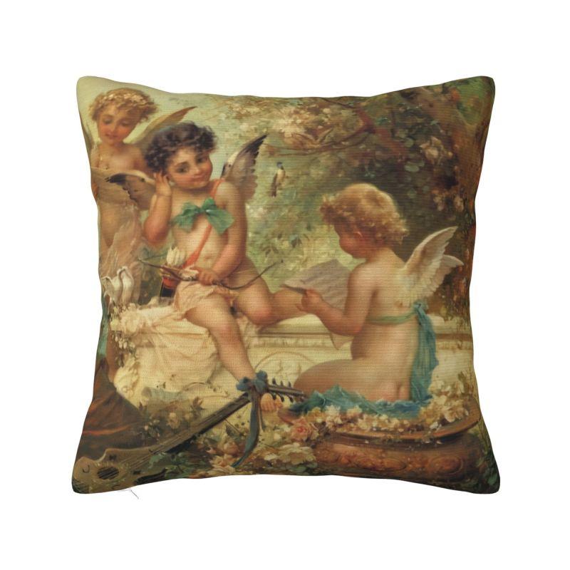 Custom Vintage Rose Victorian Angel Pillow Covers Home Decoration Luxury Cushion Cover Square Pillowcase