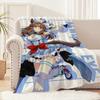 Blanket Warm Derby Soft Plush Musume Blanket for Anime Sofa Eye Living Room Office Bedroom Pretty Travel Uma Almond Gift Flannel