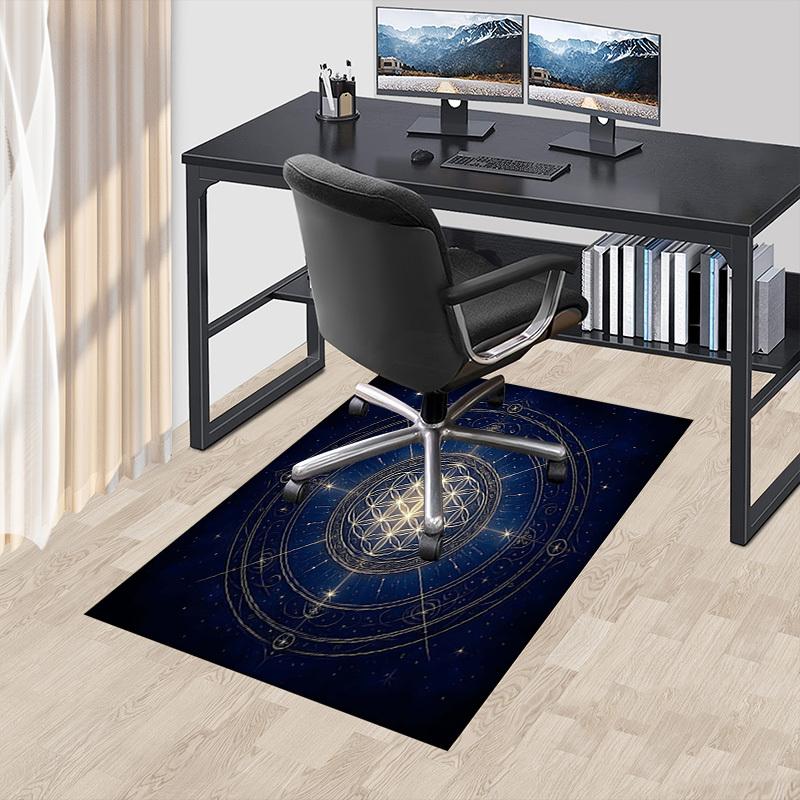 1PC Sacred Geometry Starry Sky Non-Slip Floor Carpet Compatible for Office&Living Room&Bedroom&Dining room - Flat- Soft & Pattern, Vibrant Colors-W269