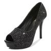 2021 Trendy European & American Sequin Peep Toe High Heel Platform Women's Shoes