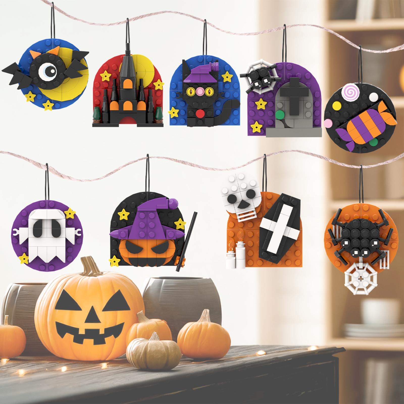 

Коллекция из 9 новых многофункциональных наклеек на холодильник, подвесок и липких заметок для украшения тыквы на Хэллоуин. One Size