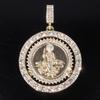 European and American New Rotatable St. Jude Alloy Pendant, Alloy Diamond-encrusted Personalized Hip-hop Style Necklace Jewelry