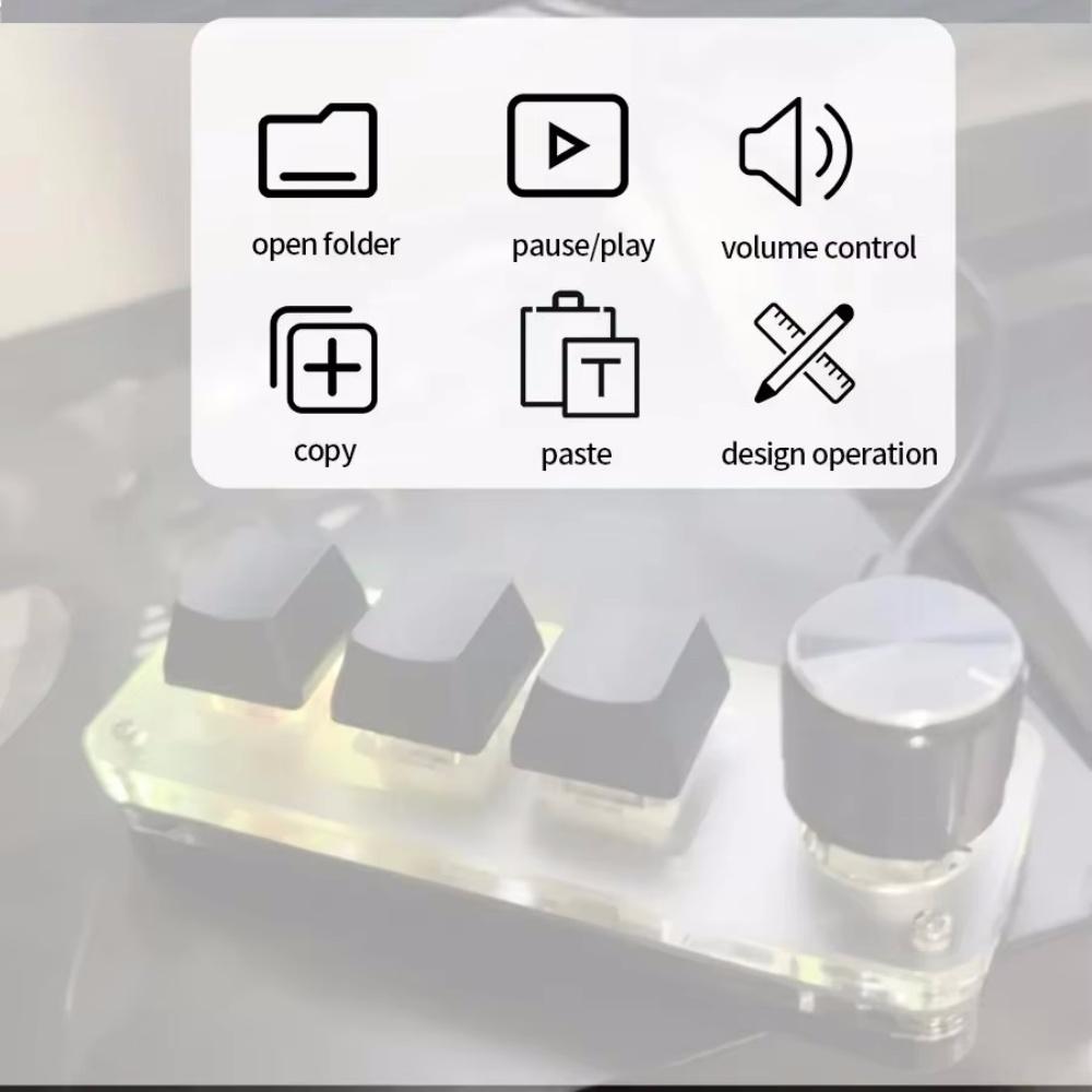 Mini Keyboard 1 Keys 1 Knob RGB Programming Macro Mechanical Keyboard Gaming Custom Switch Portable Keypad For Photoshop
