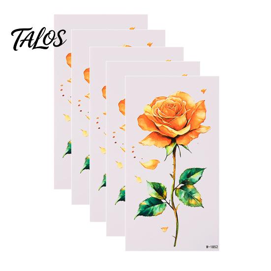 Talos 5 Sheets Butterfly Tattoo Stickers, Waterproof Temporary Flower Tattoos, Colorful Face Body Tattoos for Parties Night Club Music Festival