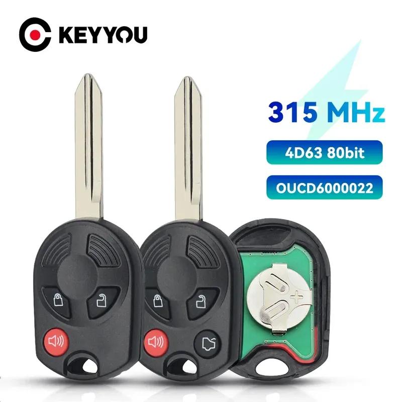 KEYYOU OUCD6000022 Remote Control Car Key 315Mhz 4D63 80Bit Chip For Ford C-Max Edge Escape Focus Lincoln Mazda Mercury Fob