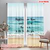 2pcs 2D Flat Printing Window Curtains Mightier Waves His Love Fabric Without Electricity Festive Curtains Perfect for Yard &