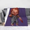 Horrorfilm Scream Fleecedecke Child of Play Chucky Gothic Decken für Sofa Reise Super Warm Plüsch Dünne Steppdecke