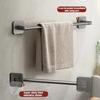 Bathroom Towel Holder White Without Drilling Bathroom Black Towel Rack Towel Bar Self-Adhesive
