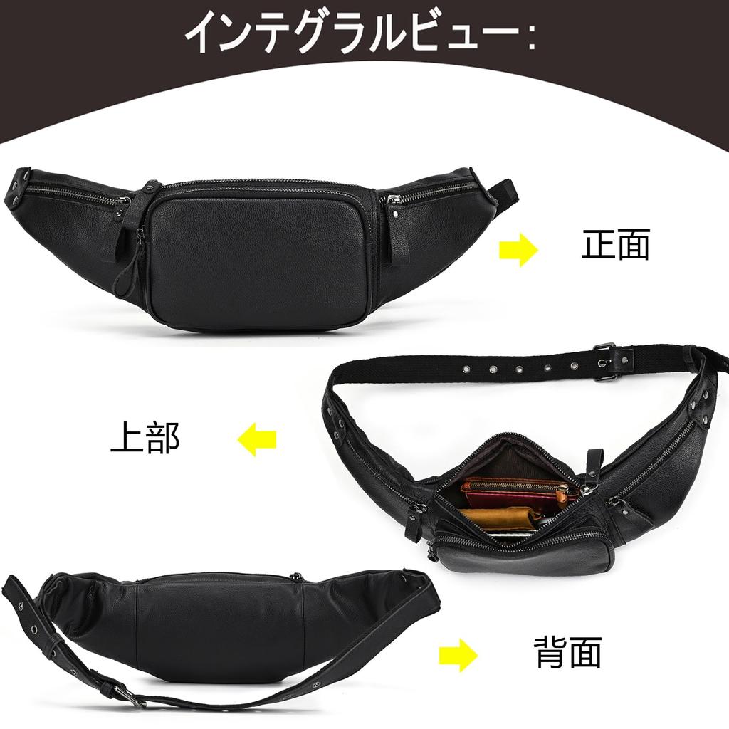 Body Genuine Waist One Shoulder Leather Crossbody Smartphone Waist Wallet For Outdoor Waterproof Bag, Leather, Men's Bag, 2WAY, Bag, Bag, Compatible,