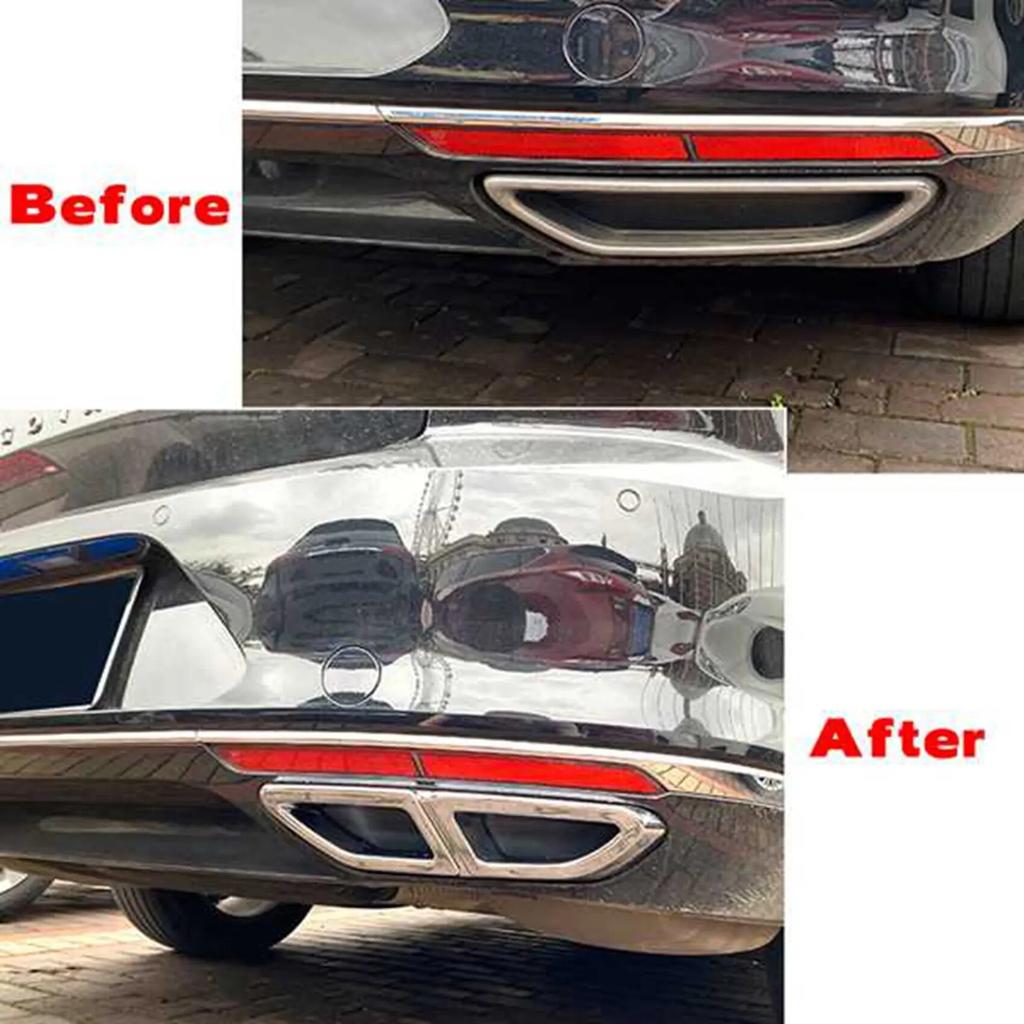 2016 To 2019 for Volkswagen Magotan Passat B8 2016-2019 Rear Lip Bumper Spoiler Car Tail Throat Frame Exhaust Pipe Trim ABS