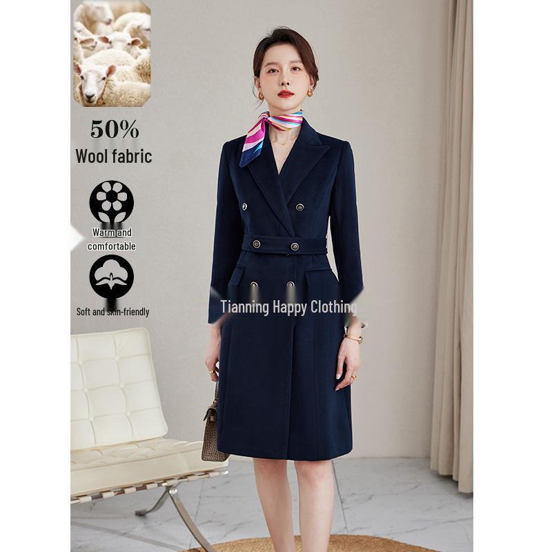 Elegant Women's Wool Coat - Professional Workwear for Office and Reception.