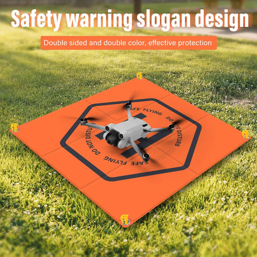 Drohnen-Landeplatz Zweifarbiger Sicherheitswarn-Slogan Design 65cm Quadratisch Wasserdicht Faltbarer Drohnen-Landeplatz