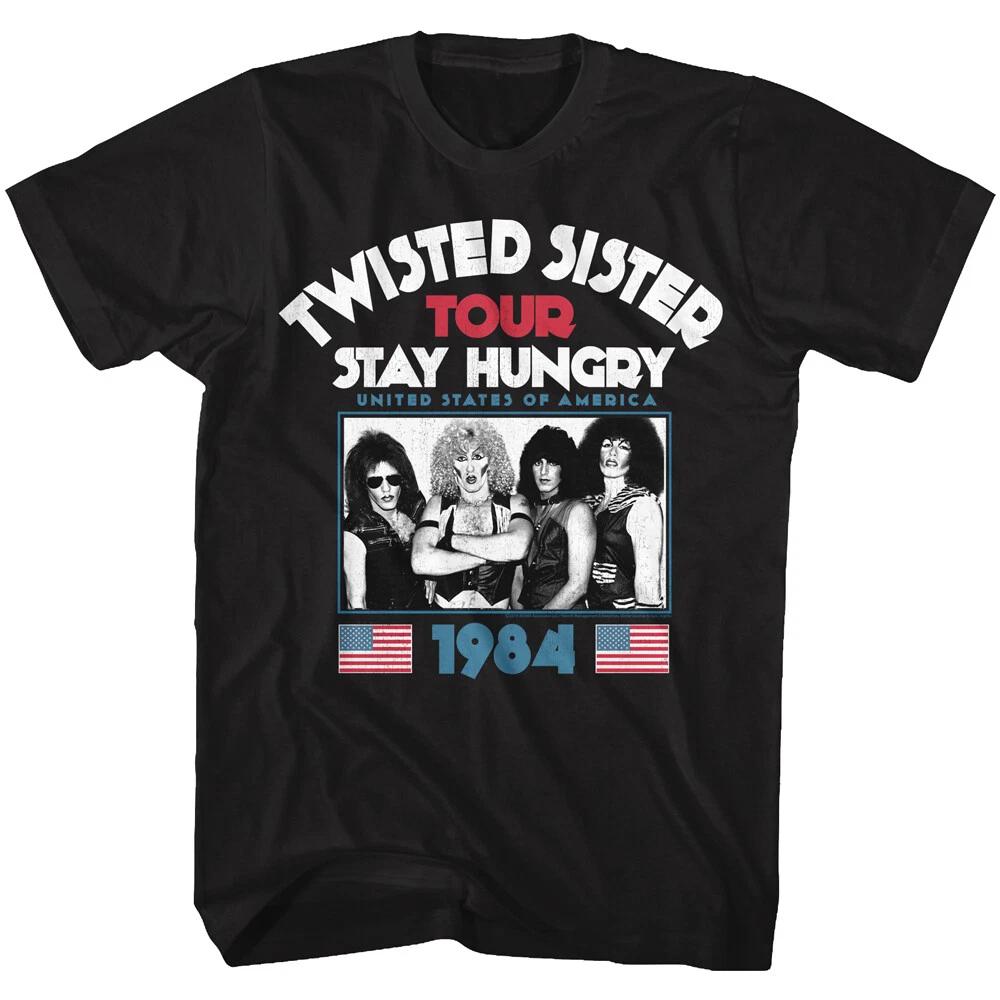 Twisted Sister Stay Hungry Tour 1984 Men s T Shirt 70 s Metal Band Music Merch 4XL