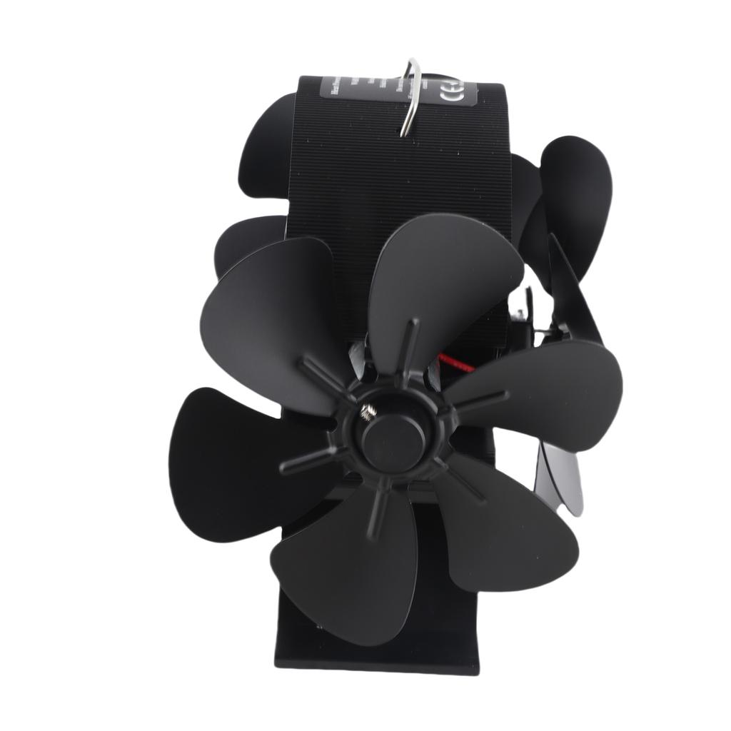 Heat Powered Stove Fan 3 Heads 18 Blade 270 Degree Blowing Fireplace Fan with Protective Cover Handle for Home Wood Burning Stov
