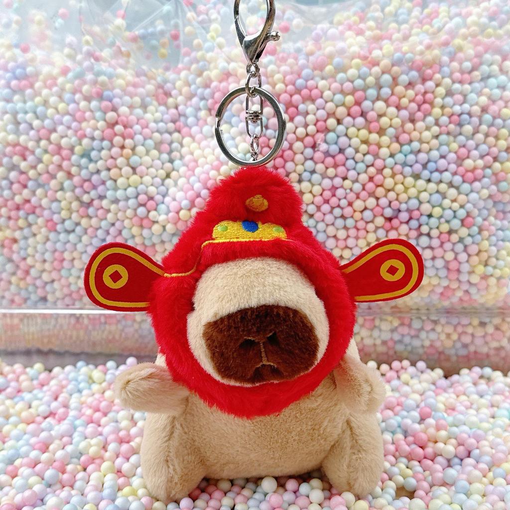 Little Red Book Capybara & Guinea Pig Plush Keychain Ornament