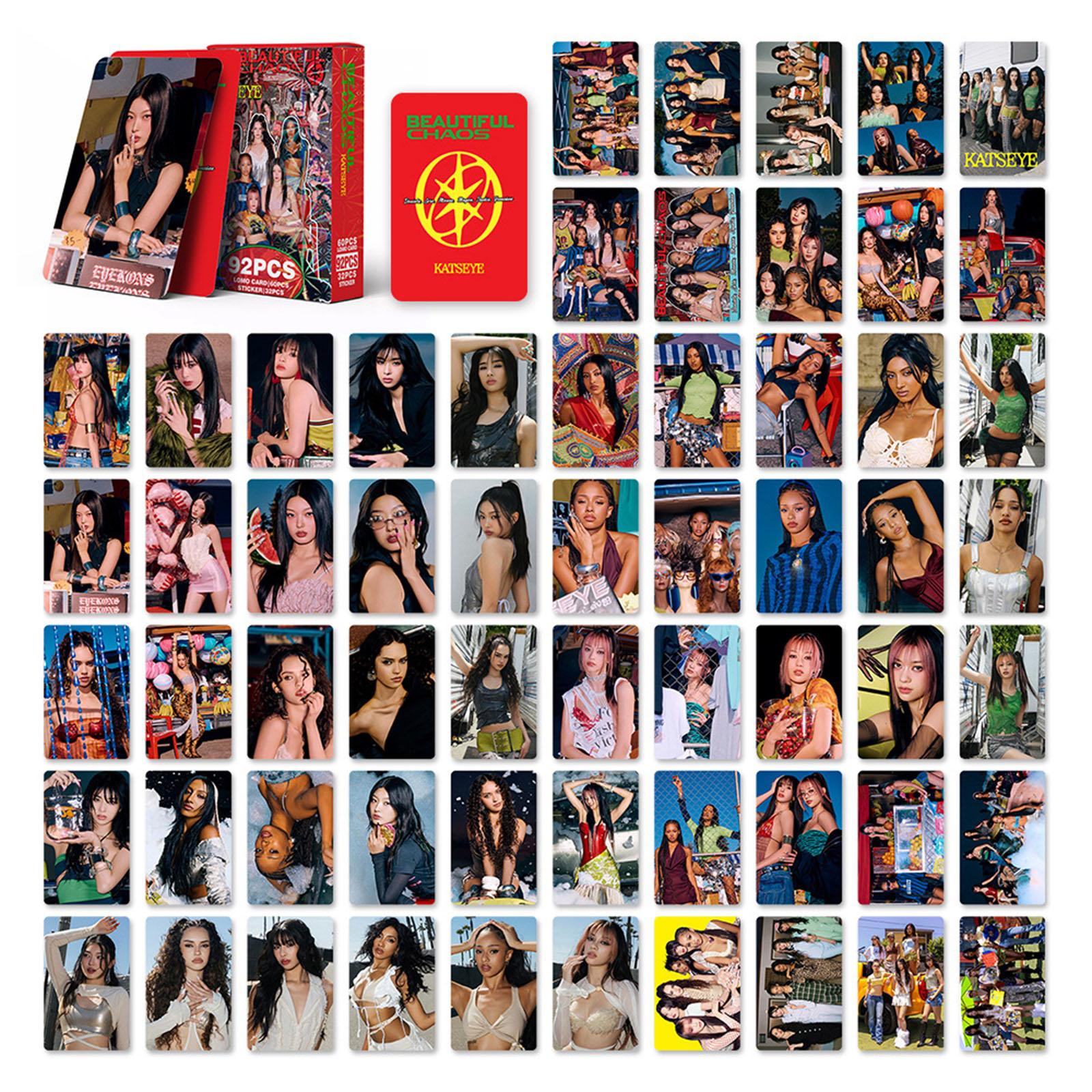 

60 LOMO Cards, 32 Stickers, Multinational Girl Group Returns With BEAUTIFULCHAOS Support Photo Cards And Stickers One Size