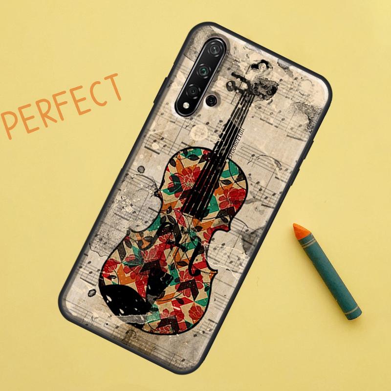 Music Violin For Huawei Nova 5T 9 10 SE 7i 8i 11i 12i Y60 Y61 Y70 Y72 Y73 Y90 Y91 P20 P30 P40 Lite Case