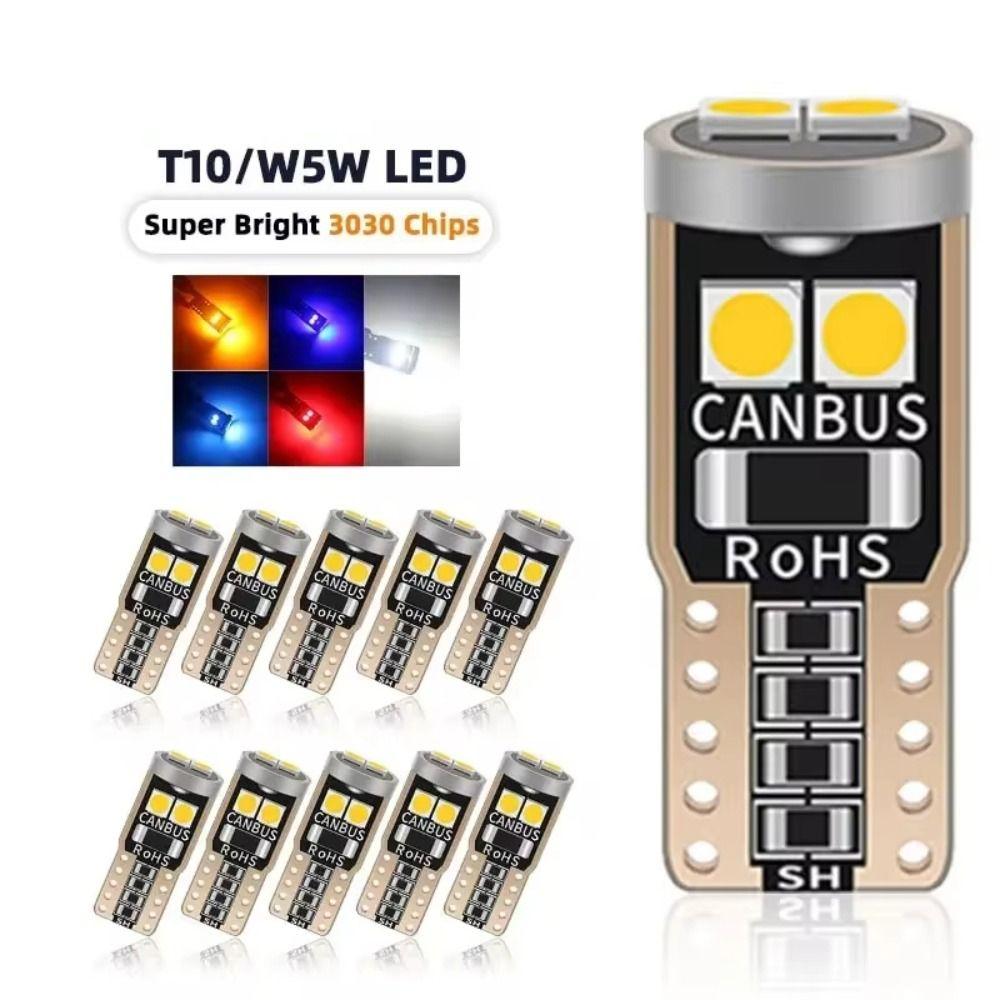 6Pcs T10 W5W 3030 6SMD License Plate Lights Super Bright Car LED Light LED Car Parking Lights