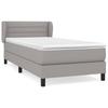 Box Spring Bed with Mattress Light Grey 80 x 200 cm Fabric
