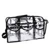 Clear PVC Makeup Bag with 4 External Pockets Tissue Hole Transparent PVC Toiletry Bag for Home Travel Use