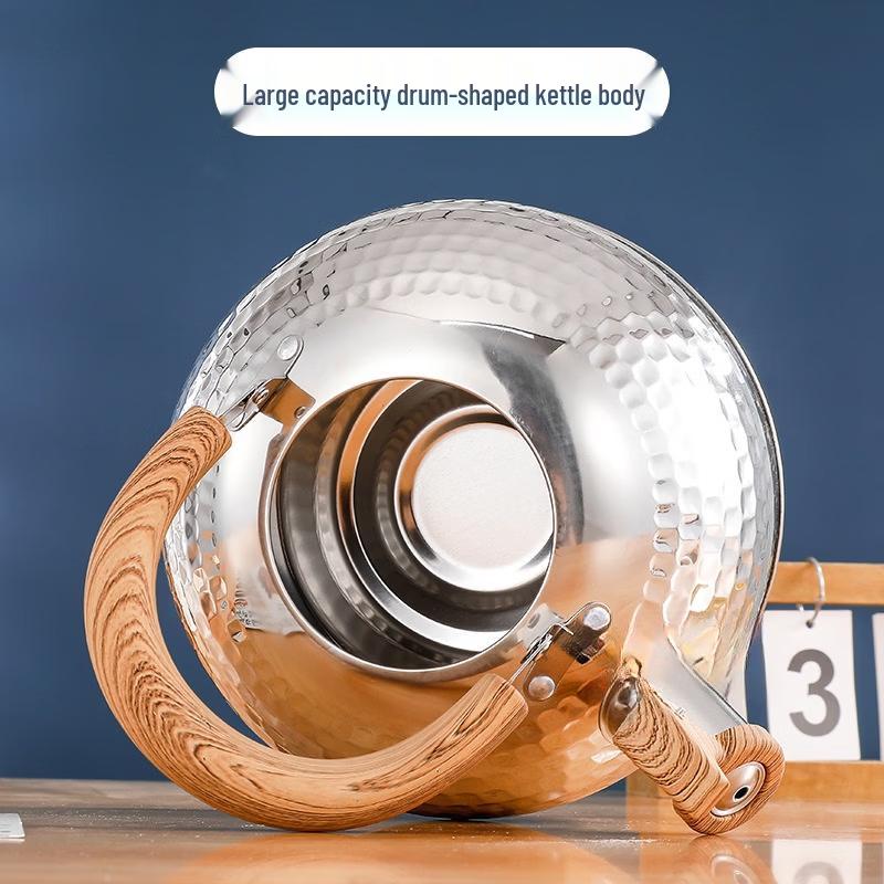 Retro Whistling Kettle with Wooden Handle