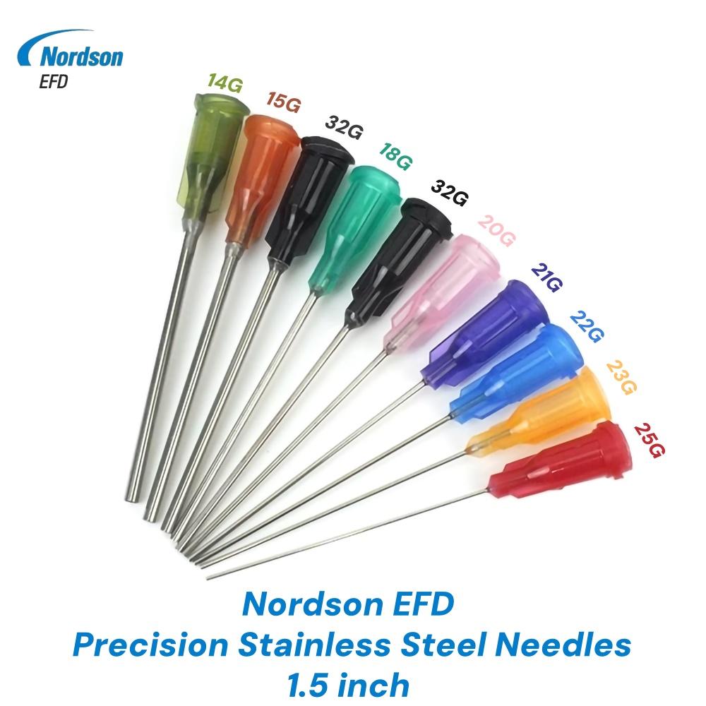 Nordson EFD 1.5'' 1.5 Inch 14G 15G 16G 18G 20G 21G 22G 23G 25G Optimum Chamfered Tips Needle Precision Dispensing PP SafetyLok