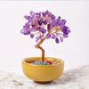 1PC Natural Crystal Tree Energy Stone Citrine Amethyst Money Tree Copper Wire Wrapped Colorful Teabowl Yoga Feng Shui Trees