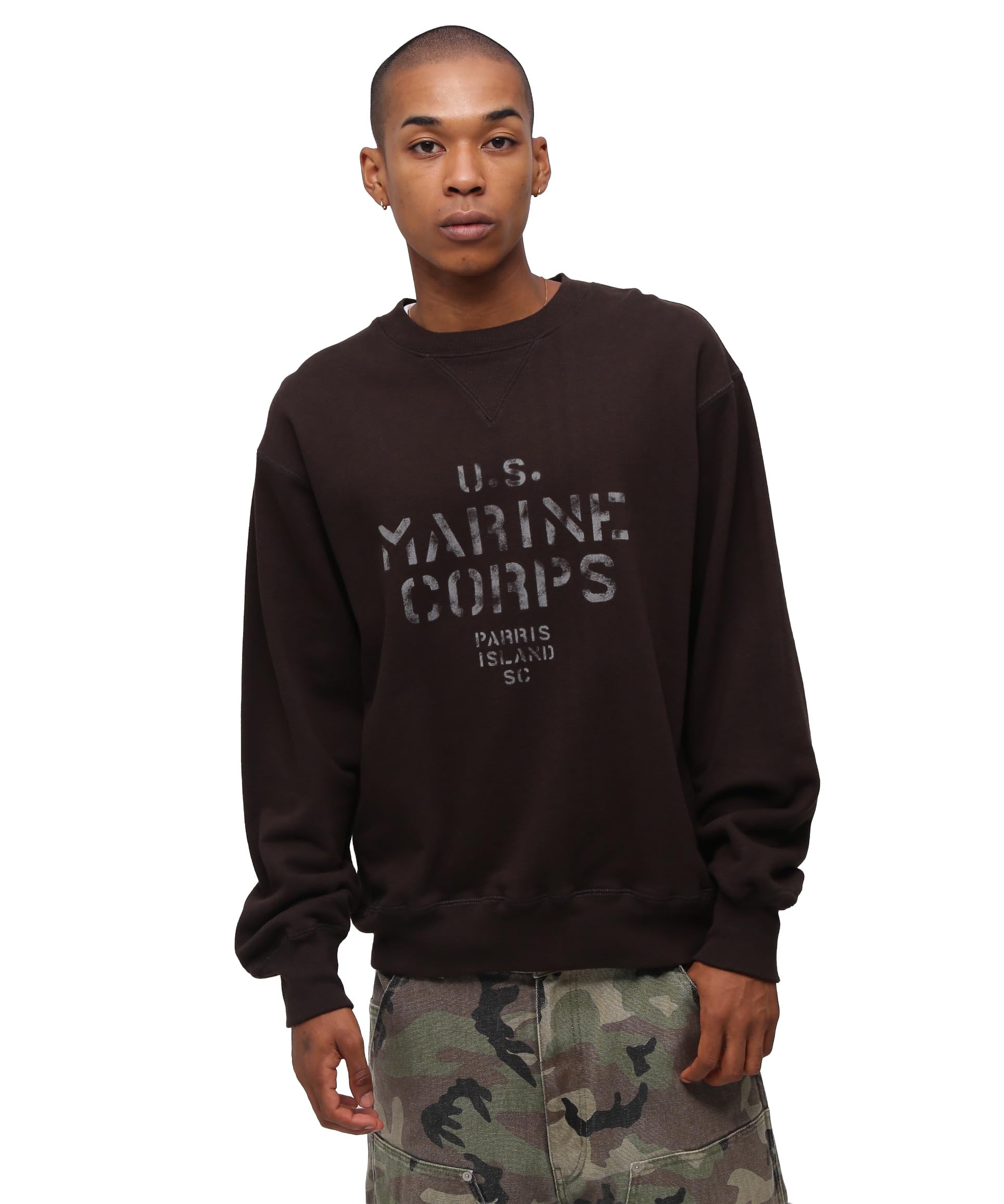 Avirex VINTAGE CREWNECK SWAET Vintage Crewneck Size Men s Sweatshirt, L, 410, Charcoal, 783-5232006