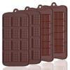 4 PCS Silicone Chocolate Molds, 12 Grids + 24 Grids Break Apart Non-stick Coating Candy Protein and Energy Bar Mold Baking Sheet