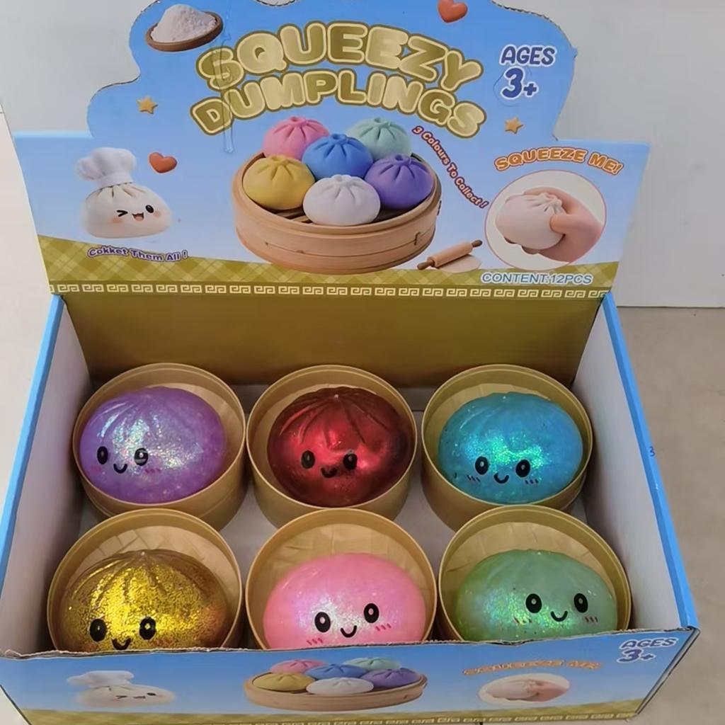 Glitter Dumpling Squishy Soft Slow Rebound Sensory Squeeze Toy Stress Ball Soft Anxiety Relief