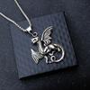 Holy Sword Dark Dragon Fighter Flying Dragon Pendant Titanium Steel Necklace Punk Trendy Men's Necklace