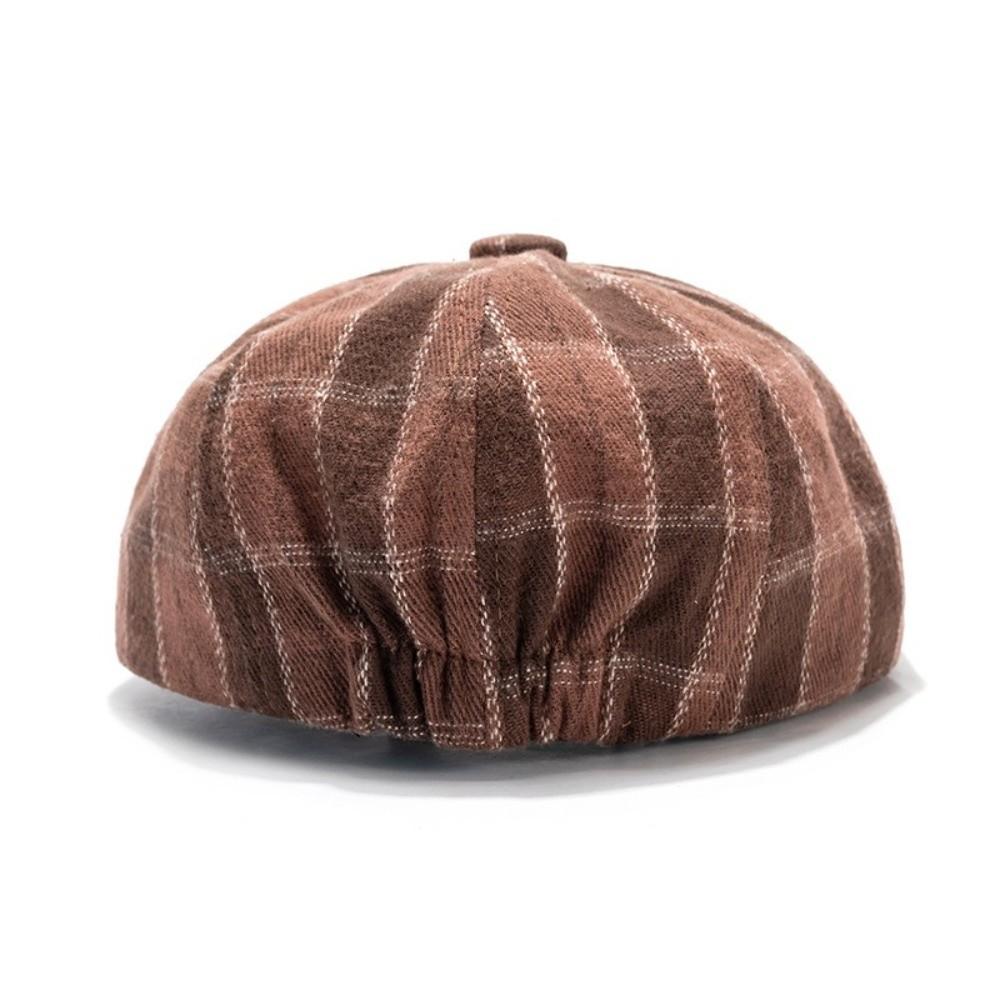 Comfortable Flat Peaked Cap Print Plaid Octagonal Beret Unisex Painter Beret Hat Spring Season