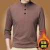 Maglietta da Uomo Lunga con Maniche / Temperatura Invernale, Regolante, Riscaldata, Doppia Faccia in Pile, Intimo Casual, Colore Minimalista, Versatile, Abbigliamento da Uomo