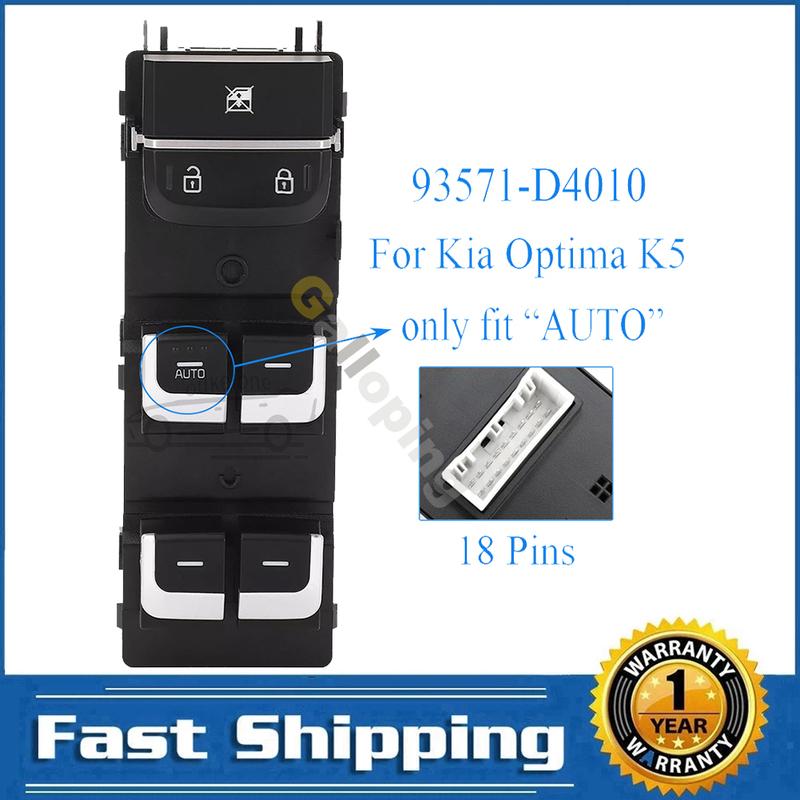 

Front Left Electric Power Master Window Lifter Switch Control Regulator Button for Kia Optima K5 2016 2017 93571-D4010 Car Parts