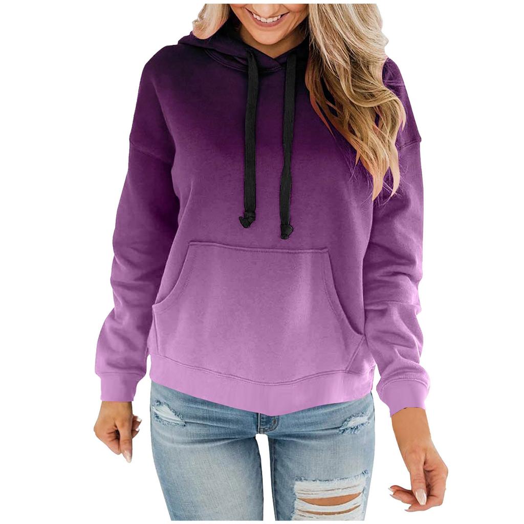 Women's -Lined Gradient Hoodie for Fall and Winter Casual Wear