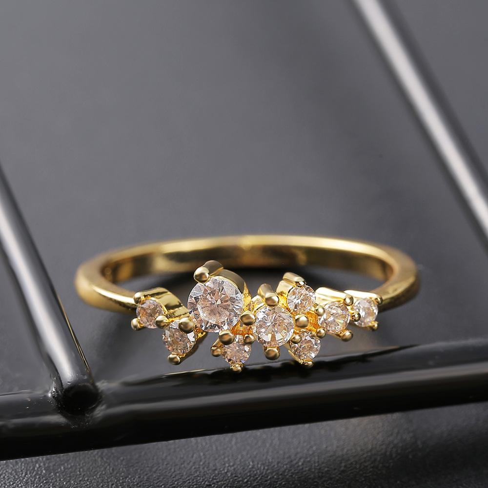 Rings Rhinestone Gold Girls Go Out Decoratives Hand Jewelry Simple Fashiona