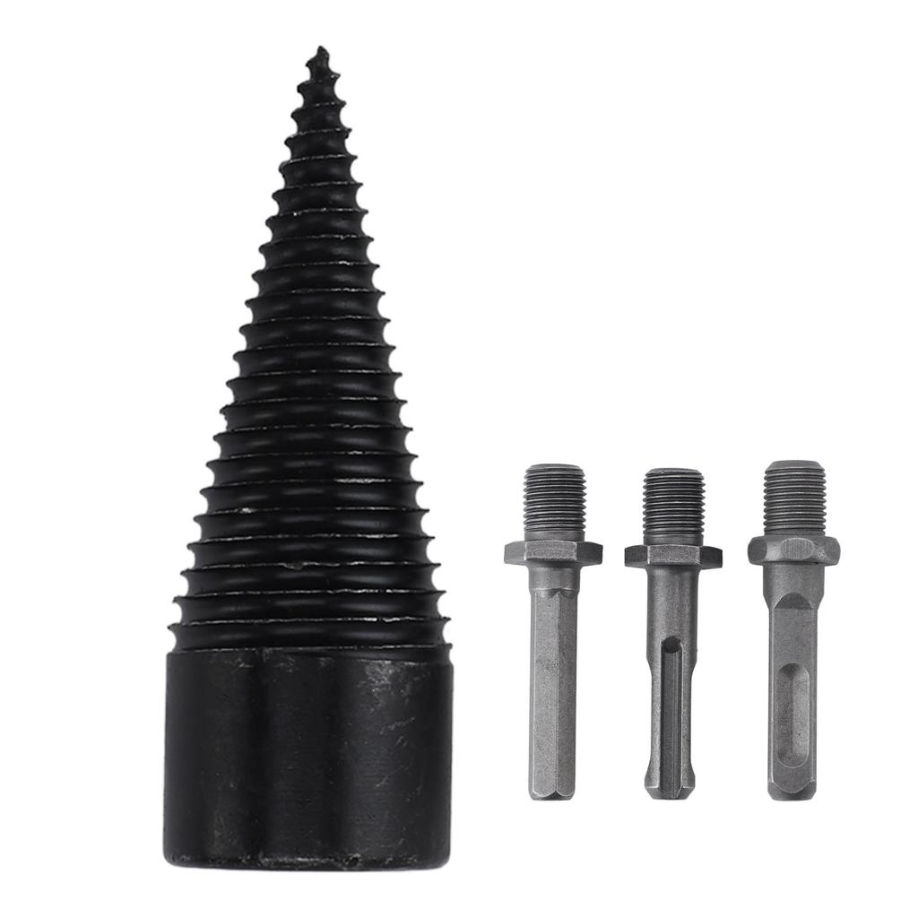 Firewood Log Splitter Kindling Splitting Wood Drill Bit with 3 Drilling Handles Firewood Log Drill Bits Labor Saving