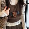 Halskette Brillenhalter aus Samt mit Leopardenmuster und Magnetverschluss - Damen Reiseaufbewahrungs-Lanyard und Pulloverketten-Accessoire