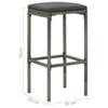 VidaXL Garden Bar Set 5 Pcs and Cushions Wicker Resin Grey