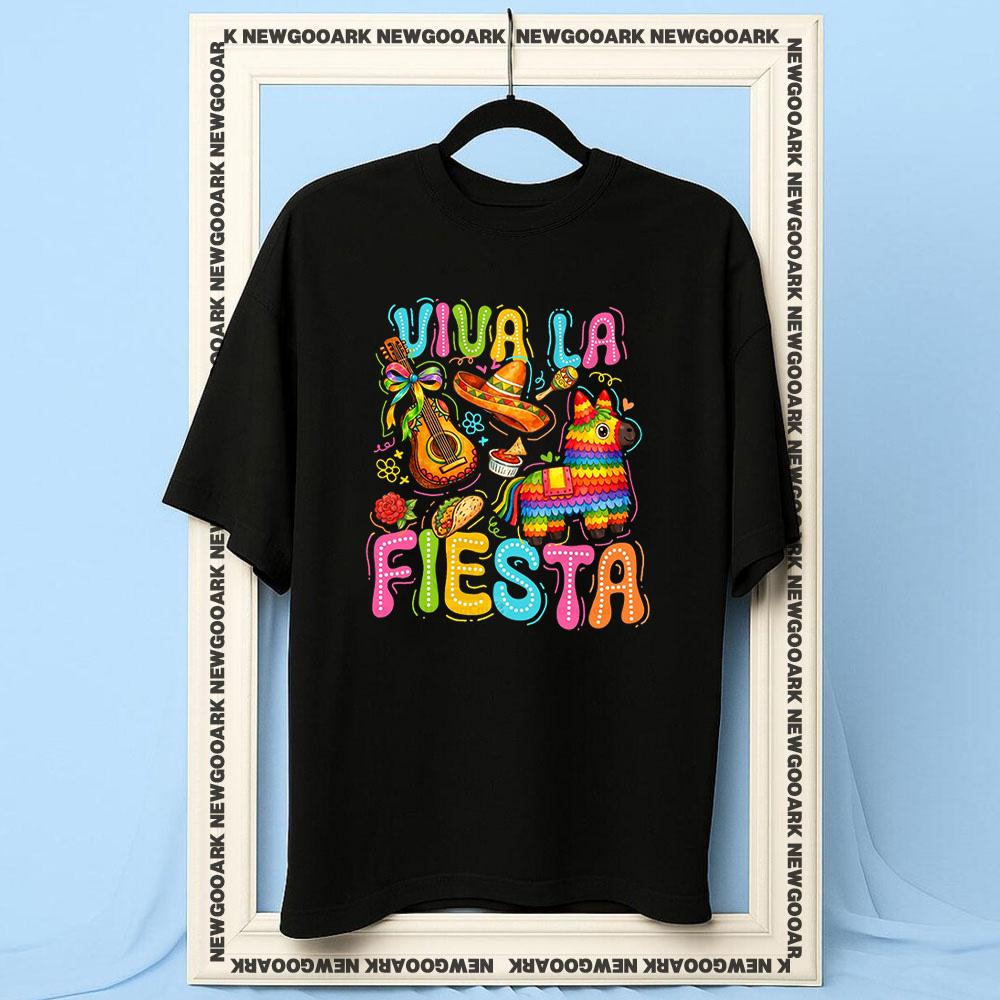 Viva La Fiesta Cinco De Mayo Mexican party Women Unisex Casual cotton printed t shirts Adult Oneck summer Breathable outdoors tee
