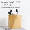 Wooden Rhombus Pen Holder - Creative Solid Wood Desk Organizer for Stationery and Makeup Storage