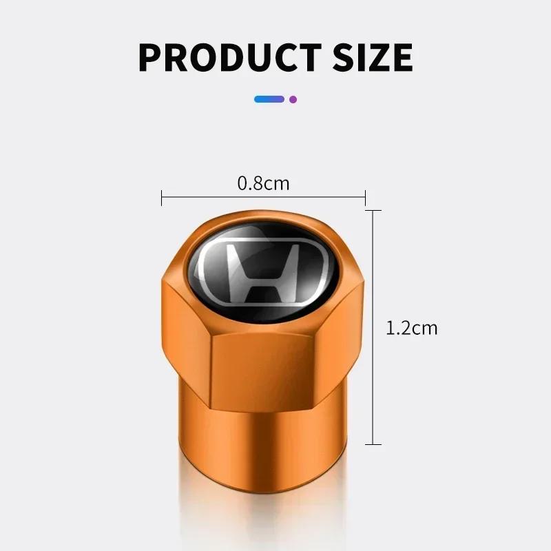 4Pcs Metal Car Wheel Tire Air Valve Caps Stem Covers for Honda Civic Accord Fit City Vezel CRV Odyssey Jazz Prelude Insight ajw256