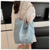 Summer Striped Fabric Large-capacity Casual Tote Bag Women, New Double-sided Portable Back Satchel