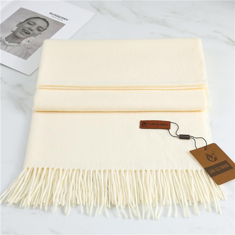 Scarf Imitation Cashmere 29 Colors Thick Warm Solid Color Scarf Shawl Women'S Winter Fashion Tassel Versatile Scarf Men