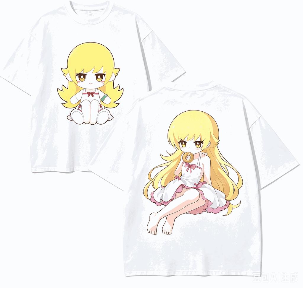 T-shirt per Amanti dell'Anime della Serie Monogatari Harajuku Cotone Nuovo Modello High Street Moda Retro Oversize Unisex Prodotto Caldo Coppie