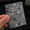 1PC embossed 5D liquid metal star, moon, and heart clock nail sticker, adhesive nail art sticker, holiday gift.