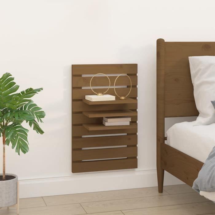 VidaXL Étagères de chevet murales 2 pcs Marron miel Bois de pin massif 824766