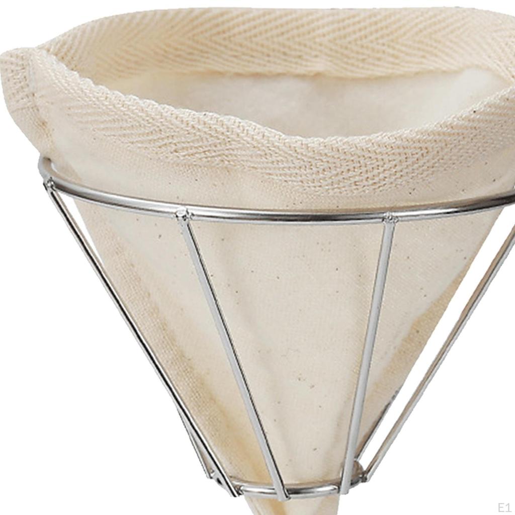 Filtro de café de flanela, com alça, cone lavável para café
